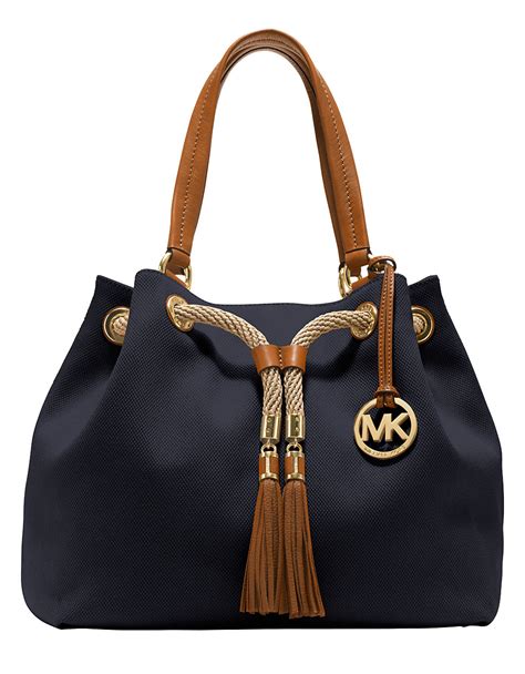 michael michael kors marina canvas large gathered tote bag|Michael Kors mirella large tote.